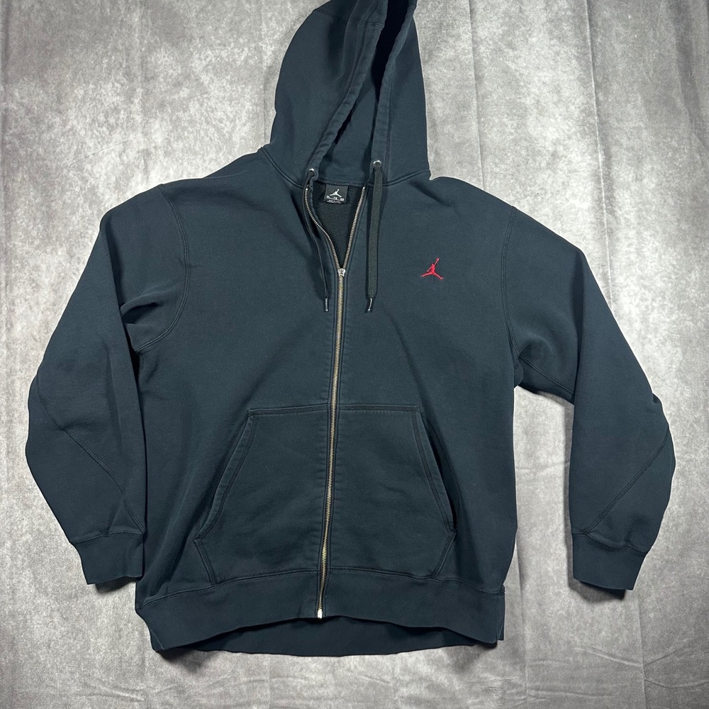 Jordan Jumpman Mens Active XL Full Zip Hoodie Black Red Fleece Sweatshirt Skater